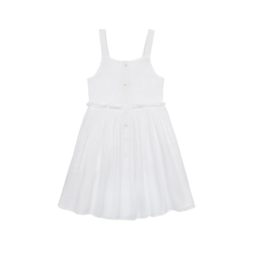 Biała sukienka na ramiączkach bawełniana dla dziewczynki ze sklepu 5.10.15 w kategorii Sukienki dziewczęce - zdjęcie 169686295