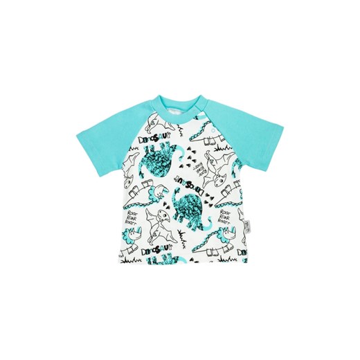 Koszulka chłopięca biała w dinozaury ze sklepu 5.10.15 w kategorii Koszulki niemowlęce - zdjęcie 169686585