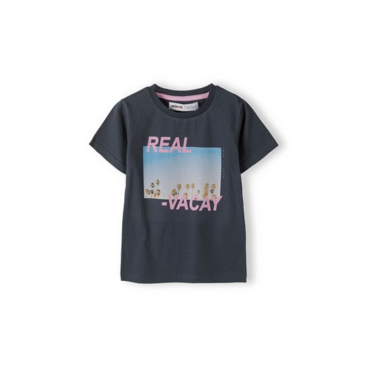 Granatowa koszulka z nadrukiem chłopięca z bawełny ze sklepu 5.10.15 w kategorii T-shirty chłopięce - zdjęcie 169686629