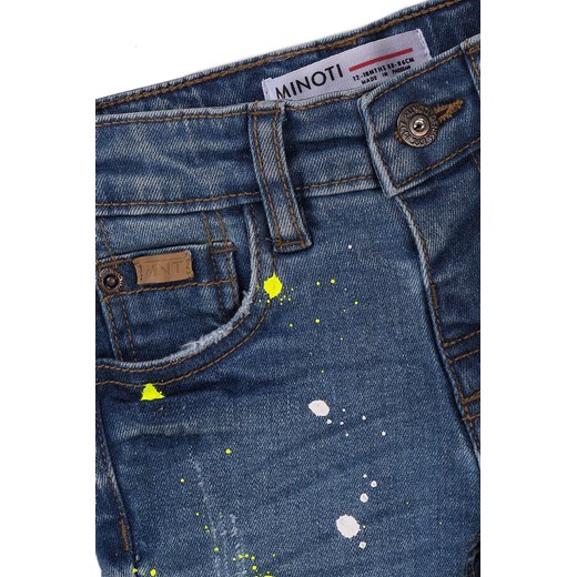 Spodnie jeansy niemowlęce z kolorowym nadrukiem farby Minoti 80/86 5.10.15 okazja