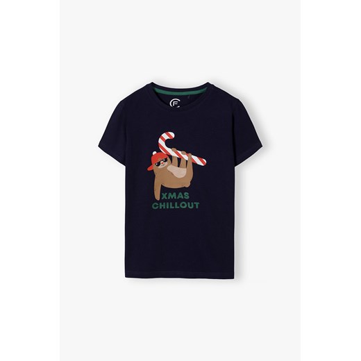 Bawełniany tshirt z nadrukiem dla chłopca ze sklepu 5.10.15 w kategorii T-shirty chłopięce - zdjęcie 169687076