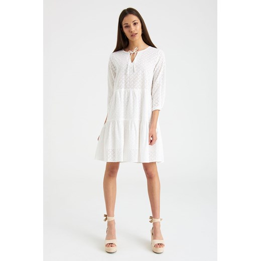 Biała bawełniana sukienka damska ze sklepu 5.10.15 w kategorii Sukienki - zdjęcie 169687346
