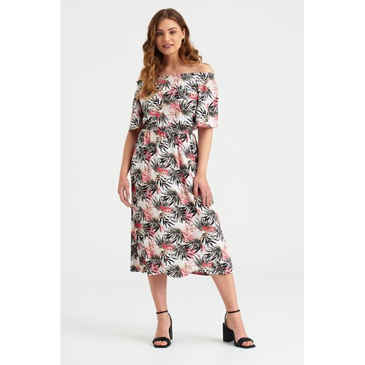 Sukienka damska typu hiszpanka z motywem roślinnym ze sklepu 5.10.15 w kategorii Sukienki - zdjęcie 169687377