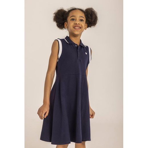 Granatowa sukienka dziewczęca polo ze sklepu 5.10.15 w kategorii Sukienki dziewczęce - zdjęcie 169687516