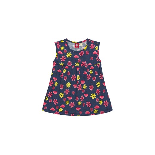 Granatowa bawełniana sukienka niemowlęca w kwiatki Bee Loop 80 5.10.15
