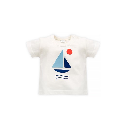 Bawełniany t-shirt dla niemowlaka Sailor ecru ze sklepu 5.10.15 w kategorii Koszulki niemowlęce - zdjęcie 169687566