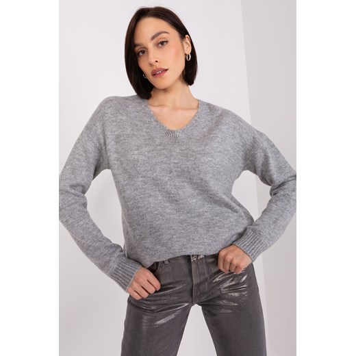 Luźny sweter damski szary ze sklepu 5.10.15 w kategorii Swetry damskie - zdjęcie 169687589