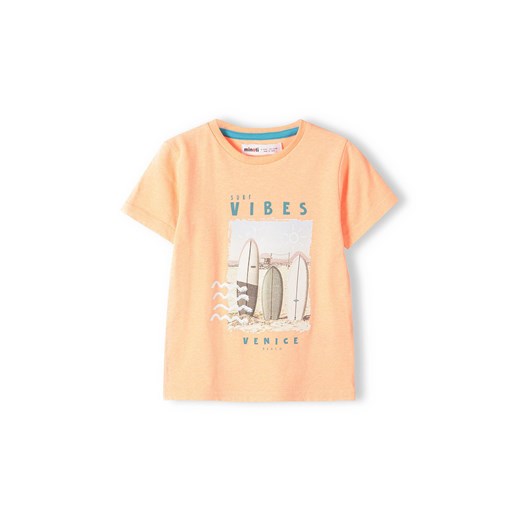 Różowa koszulka niemowlęca dzianinowa z nadrukiem ze sklepu 5.10.15 w kategorii Koszulki niemowlęce - zdjęcie 169687737