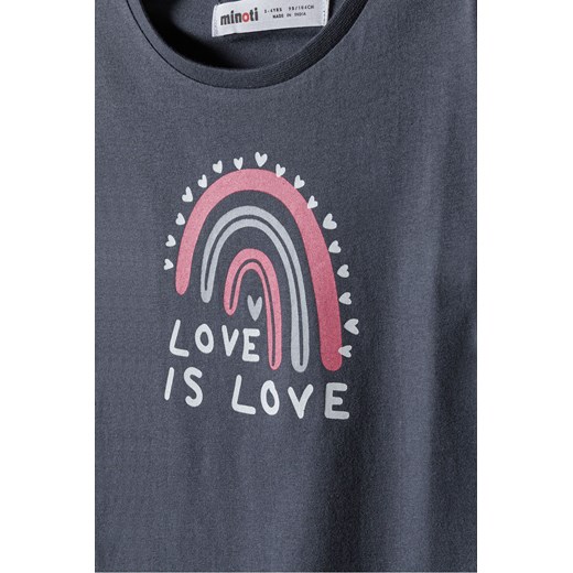 Granatowa koszulka bawełniana niemowlęca- Love is love Minoti 86/92 5.10.15