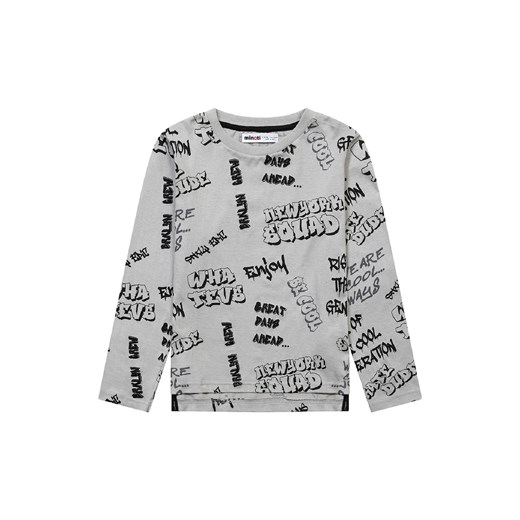 Szara bluzka dla chłopca z długim rękawem i graficznymi napisami ze sklepu 5.10.15 w kategorii T-shirty chłopięce - zdjęcie 169688108