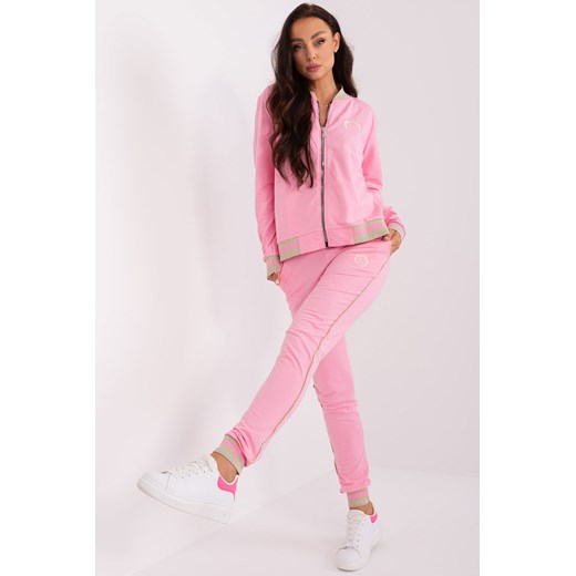 Różowy damski komplet dresowy ze spodniami ze sklepu 5.10.15 w kategorii Dresy damskie - zdjęcie 169688199