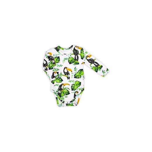 Bawełniane body z długim rękawem w tropikalny wzór TUKAN ze sklepu 5.10.15 w kategorii Body niemowlęce - zdjęcie 169688288