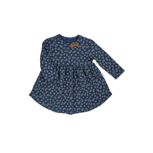 Bawełniana  sukienka z kwiecistym wzorkiem - granatowy ze sklepu 5.10.15 w kategorii Sukienki niemowlęce - zdjęcie 169688427