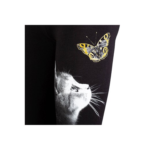Legginsy dziewczęce czarne z kotkiem i motylkiem Tup Tup 164 5.10.15 promocja