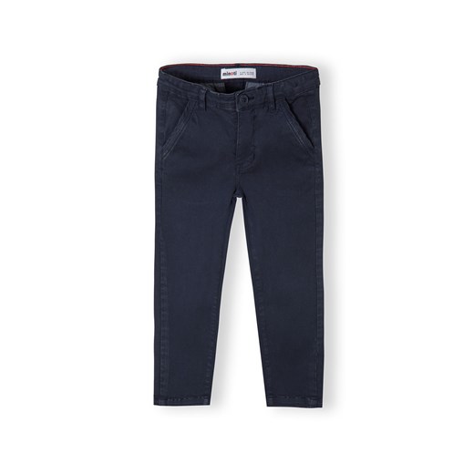 Granatowe spodnie typu chinosy chłopięce - Minoti ze sklepu 5.10.15 w kategorii Spodnie chłopięce - zdjęcie 169688708