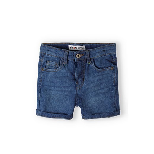 Ciemnoniebieskie jeansowe krótkie spodenki dla chłopca ze sklepu 5.10.15 w kategorii Spodenki chłopięce - zdjęcie 169688885