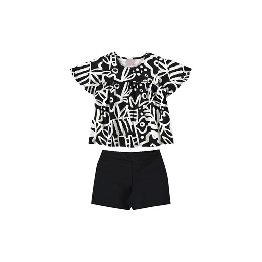 Czarno-biały komplet dla dziewczynki - bluzka + szorty ze sklepu 5.10.15 w kategorii Komplety dziewczęce - zdjęcie 169689119