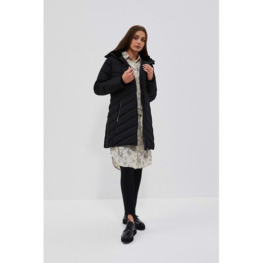 Czarna kurtka damska pikowana z ocieplanym kapturem ze sklepu 5.10.15 w kategorii Kurtki damskie - zdjęcie 169689128