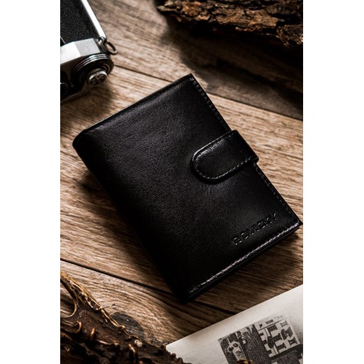 Klasyczny portfel męski czarny na karty — Rovicky ze sklepu 5.10.15 w kategorii Portfele męskie - zdjęcie 169689198