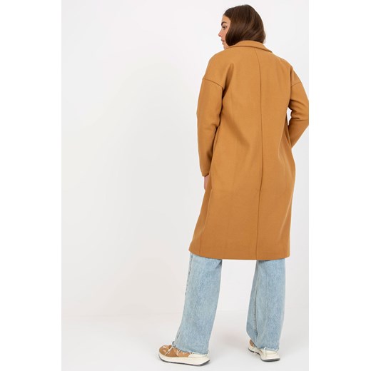 Och Bella Camelowy jednorzędowy płaszcz oversize Och Bella one size 5.10.15