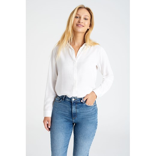 Bluzka damska z długim rękawem biała - Greenpoint ze sklepu 5.10.15 w kategorii Bluzki damskie - zdjęcie 169689348