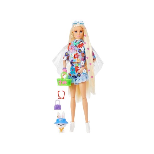 Barbie Extra Lalka- komplet w kwiatki/blond włosy 3+ Barbie one size 5.10.15