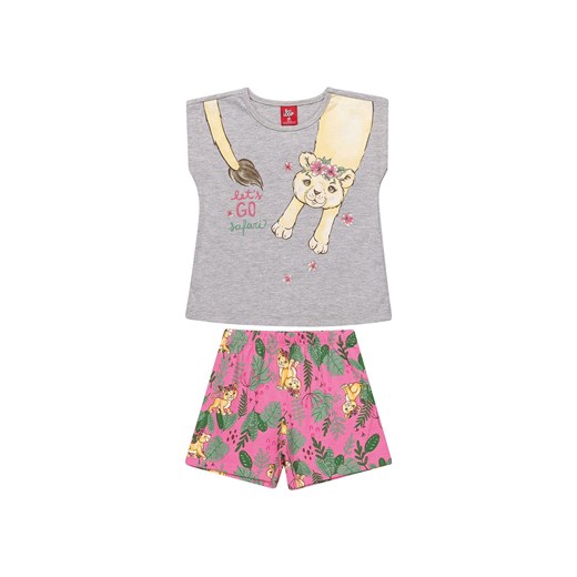 Komplet dziewczęcych ubrań na lato t-shirt z kotkiem i spodenki Bee Loop 68 5.10.15