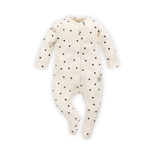 Bawełniany pajac niemowlęcy w kopki - ecru ze sklepu 5.10.15 w kategorii Pajacyki - zdjęcie 169689588