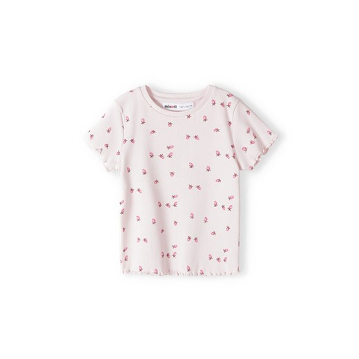 Prążkowana bluzka dla dziewczynki- jasnoróżowa ze sklepu 5.10.15 w kategorii Bluzki dziewczęce - zdjęcie 169689605