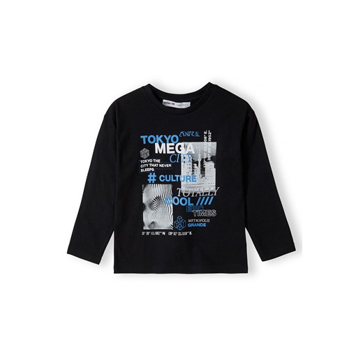 Bawełniana bluzka chłopięca z nadrukiem- czarna ze sklepu 5.10.15 w kategorii T-shirty chłopięce - zdjęcie 169689706