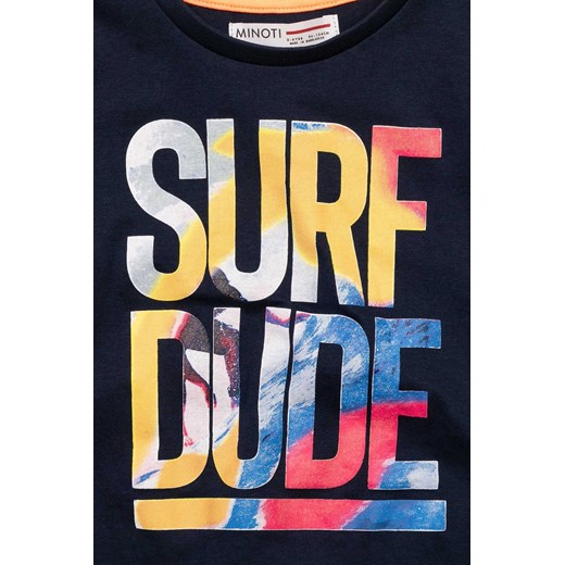 Granatowy t-shirt dla chłopca bawełniany- Surf dude Minoti 122/128 5.10.15
