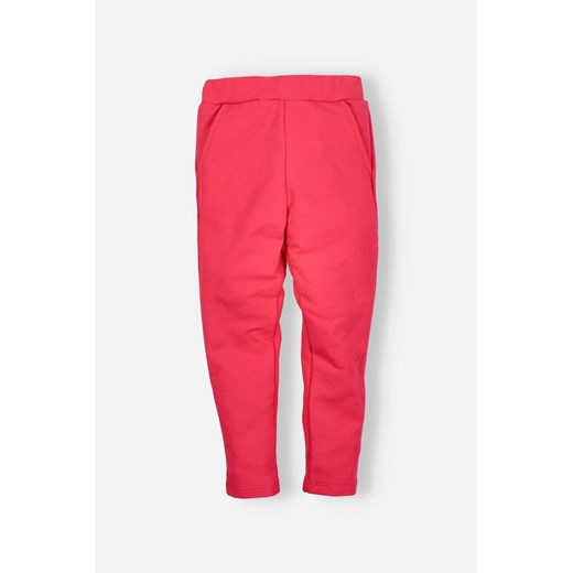 Spodnie dresowe dla dziewczynki - I Love Colors - koralowe ze sklepu 5.10.15 w kategorii Spodnie dziewczęce - zdjęcie 169689896