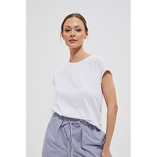 T-shirt damski z rozcięciem na plecach biały ze sklepu 5.10.15 w kategorii Bluzki damskie - zdjęcie 169690068