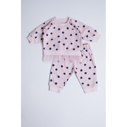 Różowy komplet dziewczęcy z miękkiej dzianiny - Limited Edition ze sklepu 5.10.15 w kategorii Dresy dla niemowlaka - zdjęcie 169690386
