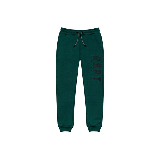 Spodnie dresowe niemowlęce dzianinowe zielone ze sklepu 5.10.15 w kategorii Spodnie i półśpiochy - zdjęcie 169690509