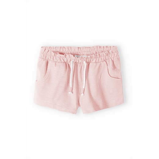 Różowe szorty dresowe dla dziewczynki z bawełny ze sklepu 5.10.15 w kategorii Spodenki dziewczęce - zdjęcie 169690516