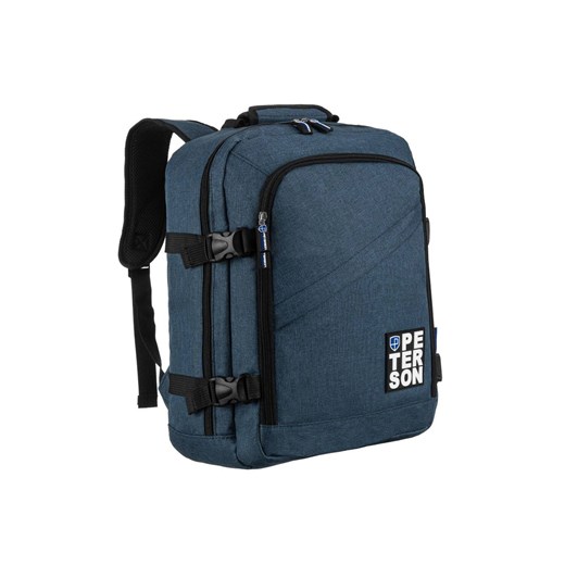 Podróżny, wodoodporny plecak z poliestru z miejscem na laptopa - Peterson niebieski ze sklepu 5.10.15 w kategorii Plecaki - zdjęcie 169690675