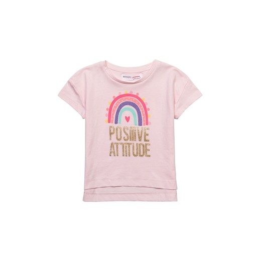 Różowy t-shirt niemowlęcy z bawełny- Positive Attitude Minoti 92/98 5.10.15