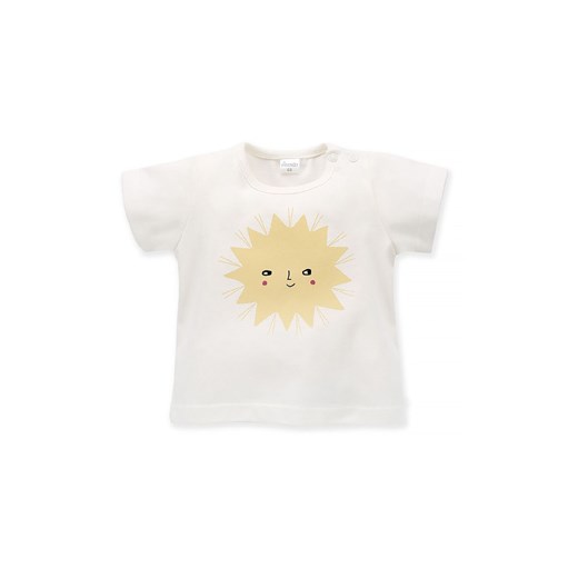 Bawełniana bluzka krótki rękaw Romantic ecru ze sklepu 5.10.15 w kategorii Koszulki niemowlęce - zdjęcie 169690717