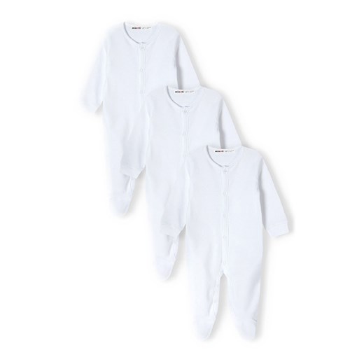 Biały pajac bawełniany cienki dla niemowlaka 3-pak ze sklepu 5.10.15 w kategorii Pajacyki - zdjęcie 169690718