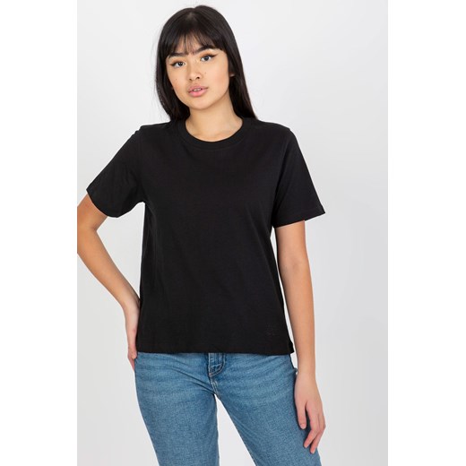 Czarny t-shirt jednokolorowy z okrągłym dekoltem MAYFLIES M 5.10.15