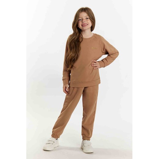 Komplet dresowy dziewczęcy - bluza i spodnie dresowe - camel ze sklepu 5.10.15 w kategorii Dresy dziewczęce - zdjęcie 169690737
