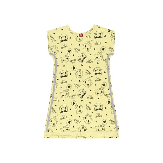 Bawełniana sukienka z krótkim rękawem - żółta w kotki Bee Loop 104 5.10.15