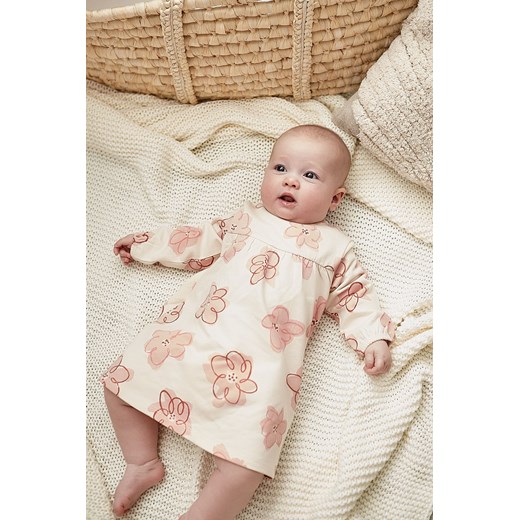 Bawełniana sukienka niemowlęca z długim rękawem w kwiaty 5.10.15. 56 5.10.15 promocyjna cena