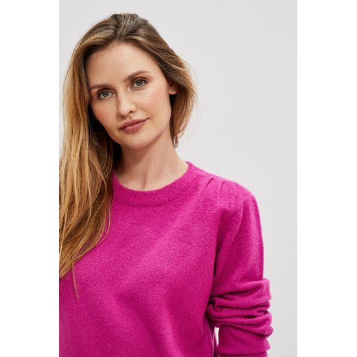 Gładki sweter damski akrylowy- różowy XS wyprzedaż 5.10.15