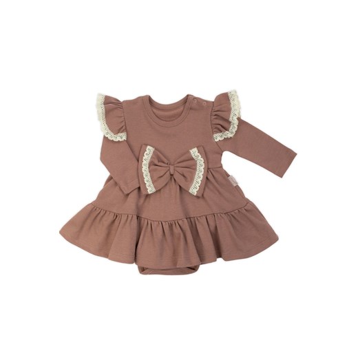 Sukienko-body bawełniane dziewczęce z długim rękawem Bunia ze sklepu 5.10.15 w kategorii Body niemowlęce - zdjęcie 169691175