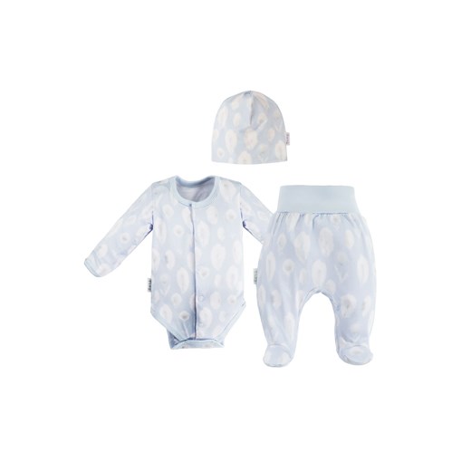 Komplet 3-elementowy niemowlęcy z wiskozy z kolekcji Bamboo - niebieski ze sklepu 5.10.15 w kategorii Komplety niemowlęce - zdjęcie 169691387