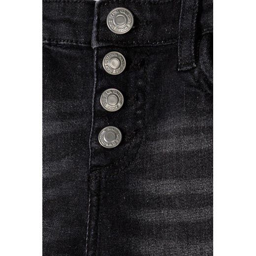 Czarne jeansy dziewczęce o wąskim kroju skinny z kieszeniami Minoti 104/110 promocyjna cena 5.10.15
