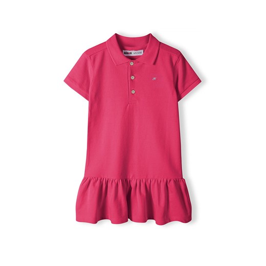Różowa sukienka polo z krókim rękawem dla niemowlaka Minoti 86/92 5.10.15