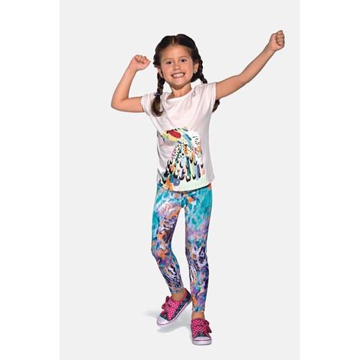 Legginsy dziewczęce w kolorowe wzorki 200 den ze sklepu 5.10.15 w kategorii Spodnie dziewczęce - zdjęcie 169691789